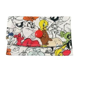 Looney Toons Cartoon Character Print  card holder with Red Button
